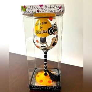 Delish 15oz. Wine glass - Be fabulous. New in box.